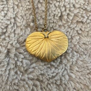 Rare Gold Leaf Pendant Necklace